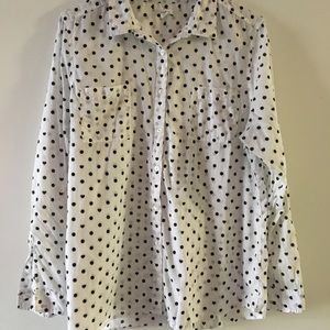 Polka Dot Button Down Blouse - Caslon